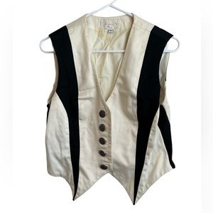 Cache black and white vintage vest